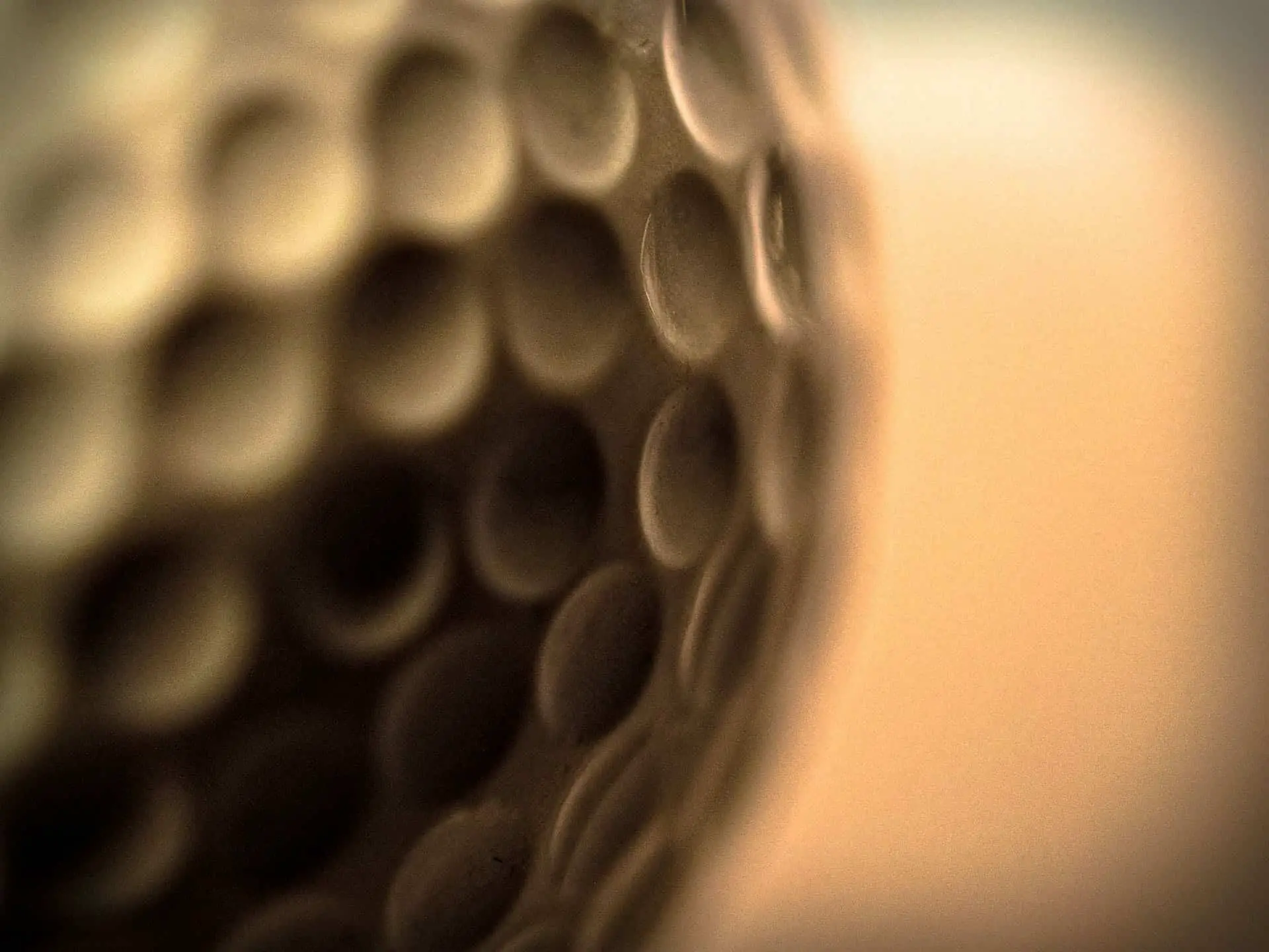 Closeup of a golf ball